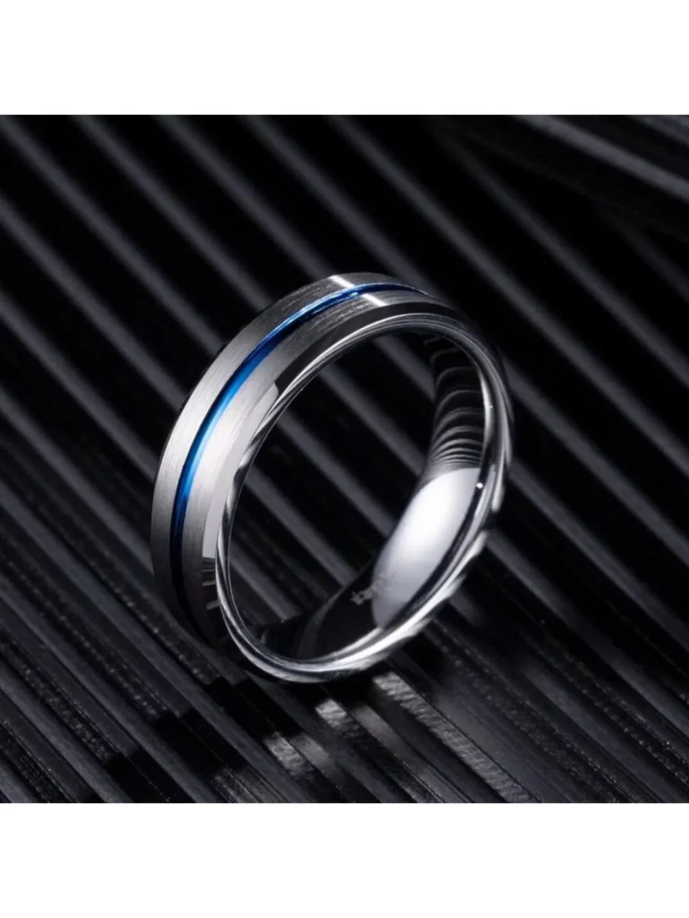 Stylish 8mm Rose Gold & Black Tungsten Carbide Wedding Band, Comfort Fit, Sizes
